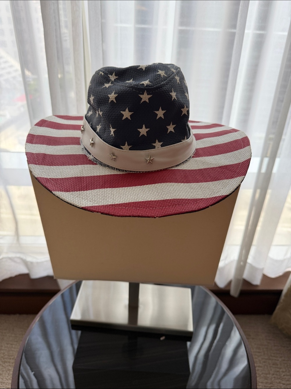 Wembley Americana Stars & Stripes Wide-Brim Fedora Hat – One Size